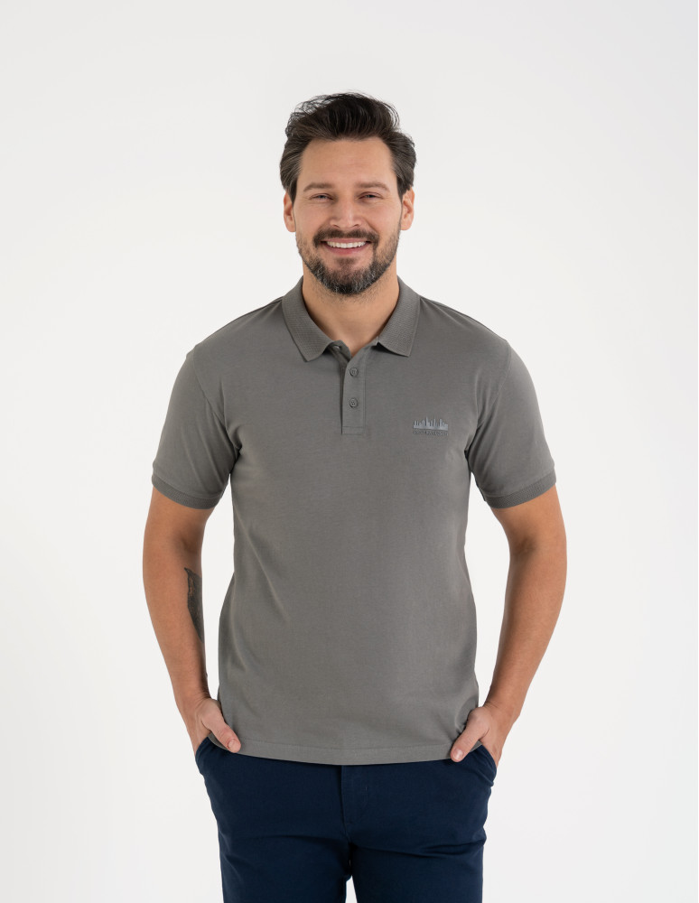 Polo - Męska koszulka polo z krótkim rękawem SZARY - produkt moraj.pl 1