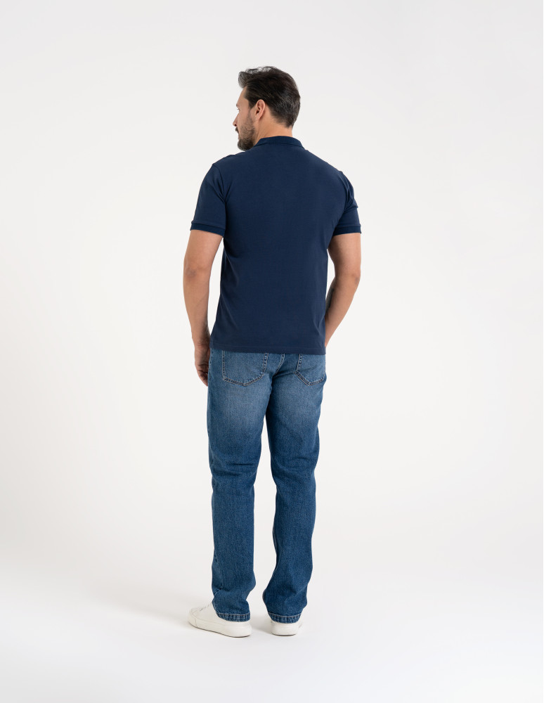 Polo - Męska koszulka polo z krótkim rękawem GRANATOWY  - produkt moraj.pl 7