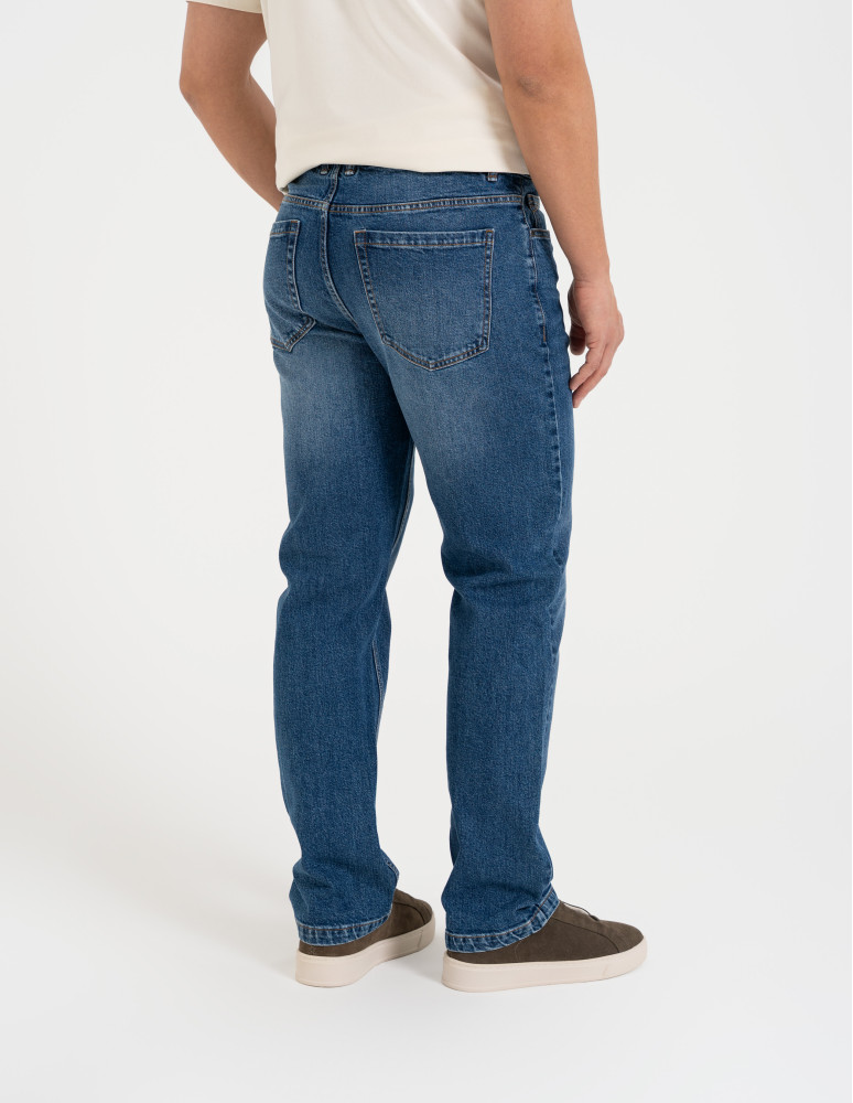 Spodnie męskie - Męskie jeansy klasyczne spodnie NIEBIESKI  - produkt moraj.pl 6