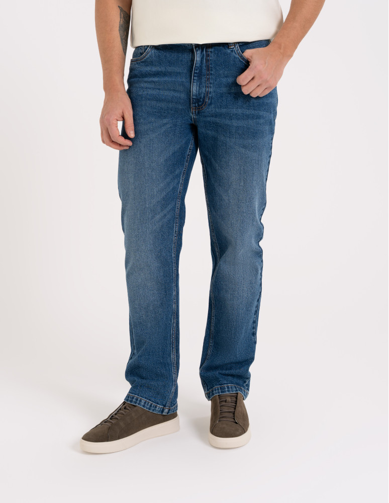 Spodnie męskie - Męskie jeansy klasyczne spodnie NIEBIESKI  - produkt moraj.pl 9