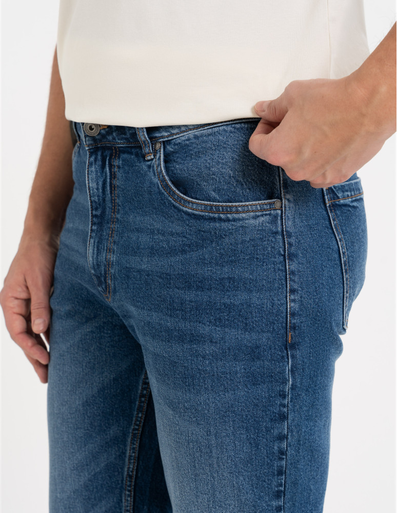 Spodnie męskie - Męskie jeansy klasyczne spodnie NIEBIESKI  - produkt moraj.pl 11