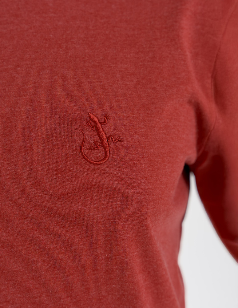 Koszulki z krótkim rękawem - Męska koszulka z krótkim rękawem z efektem peach touch CZERWONY - produkt moraj.pl 2