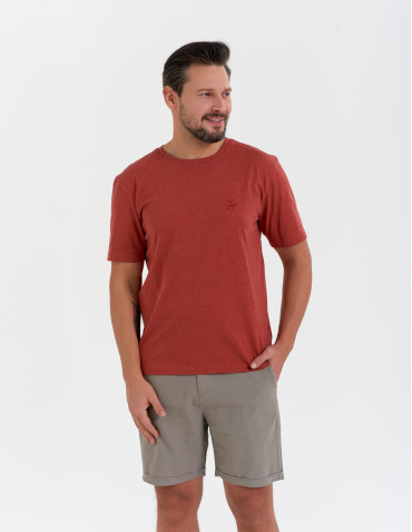 Męska koszulka z krótkim rękawem z efektem peach touch