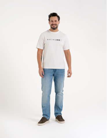 Męska koszulka z krótkim rękawem o regularnym kroju z printem