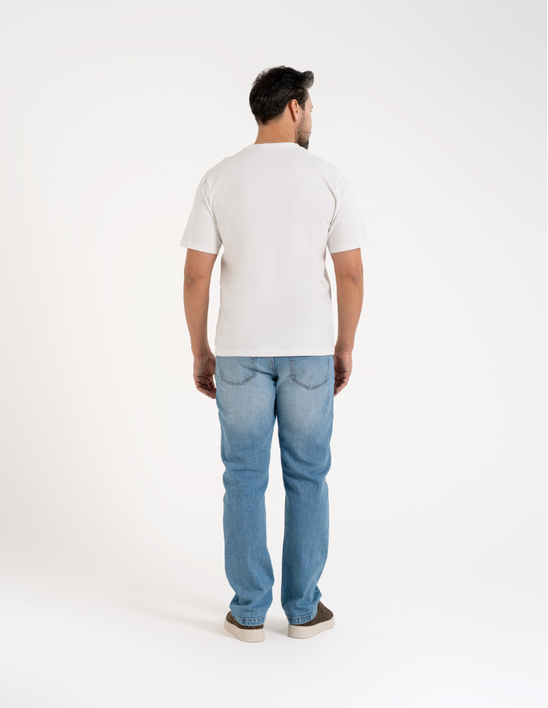 Koszulki i Tank Topy - Męska koszulka z krótkim rękawem o regularnym kroju z printem BIAŁY - produkt moraj.pl 5