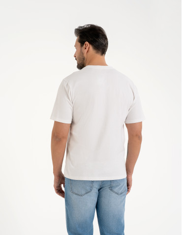 Koszulki i Tank Topy - Męska koszulka z krótkim rękawem o regularnym kroju z printem BIAŁY - produkt 3