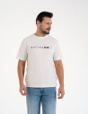 Męska koszulka z krótkim rękawem o regularnym kroju z printem BIAŁY