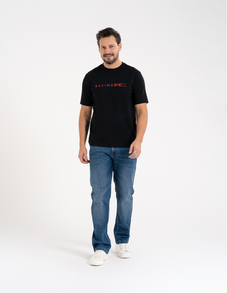 Koszulki i Tank Topy - Męska koszulka z krótkim rękawem o regularnym kroju z printem CZARNY  - produkt moraj.pl 7