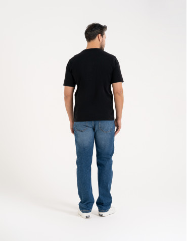 Koszulki i Tank Topy - Męska koszulka z krótkim rękawem o regularnym kroju z printem CZARNY - produkt 6