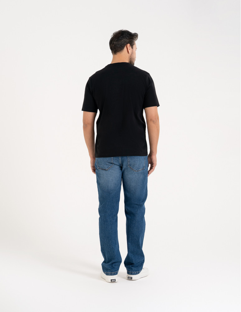 Koszulki i Tank Topy - Męska koszulka z krótkim rękawem o regularnym kroju z printem CZARNY  - produkt moraj.pl 6