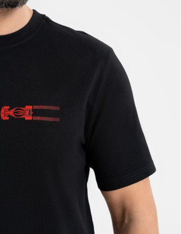 Koszulki i Tank Topy - Męska koszulka z krótkim rękawem o regularnym kroju z printem CZARNY - produkt 4