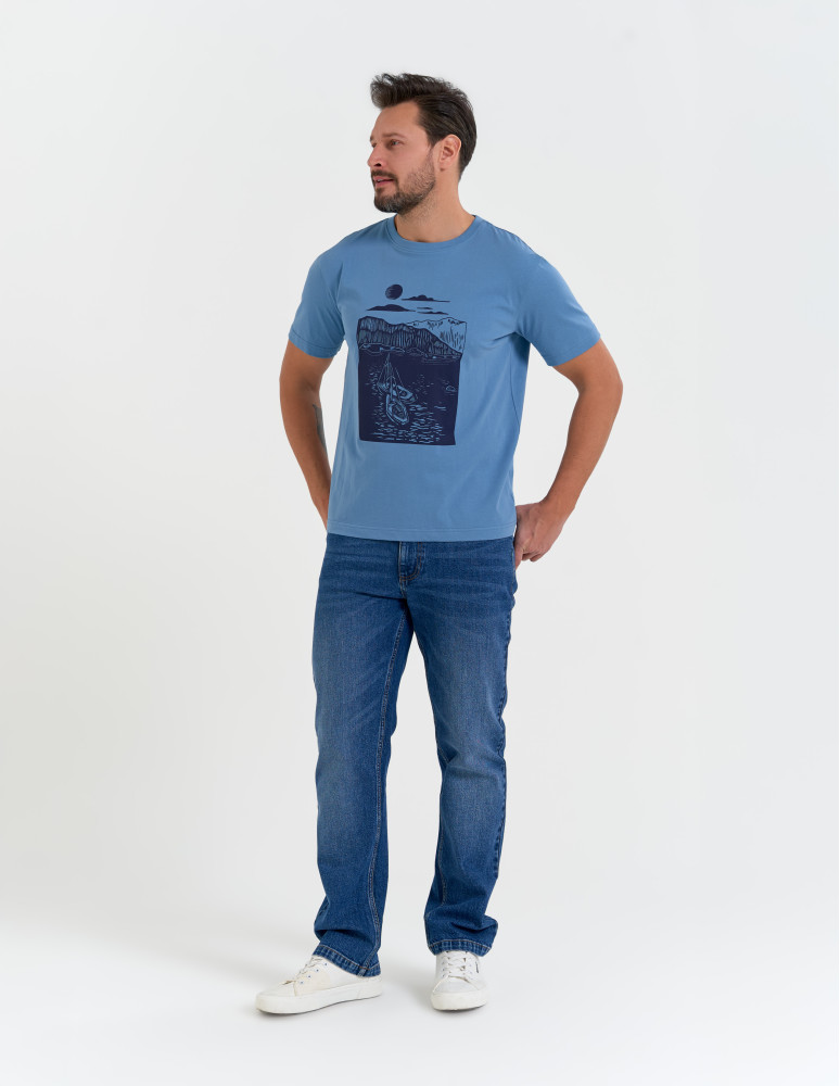 Koszulki i Tank Topy - T-shirt męski koszulka z motywem żeglarskim NIEBIESKI  - produkt moraj.pl 6