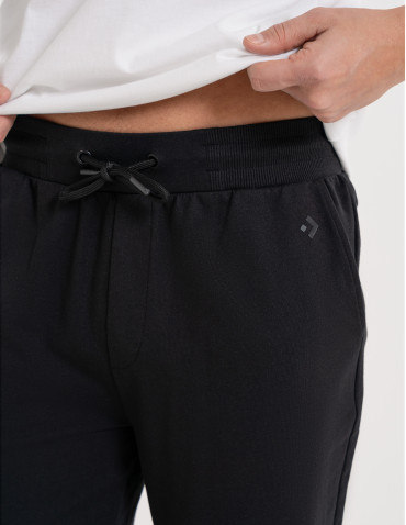 Spodnie dresowe - Spodnie męskie dresowe bawełniane z kieszeniami CZARNY - produkt 9