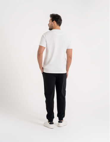 Spodnie dresowe - Spodnie męskie dresowe bawełniane z kieszeniami CZARNY - produkt 13