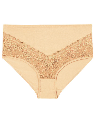 Majtki damskie - Majtki damskie figi maxi bikini z koronkowym akcentem 4-pak WIELOKOLOROWY - produkt 4