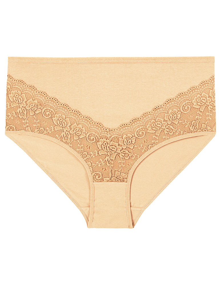 Majtki damskie - Majtki damskie figi maxi bikini z koronkowym akcentem 4-pak WIELOKOLOROWY  - produkt moraj.pl 4