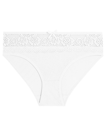 Majtki figi - Majtki figi bikini bawełniane z koronkowym pasem 4-pak WIELOKOLOROWY - produkt 3