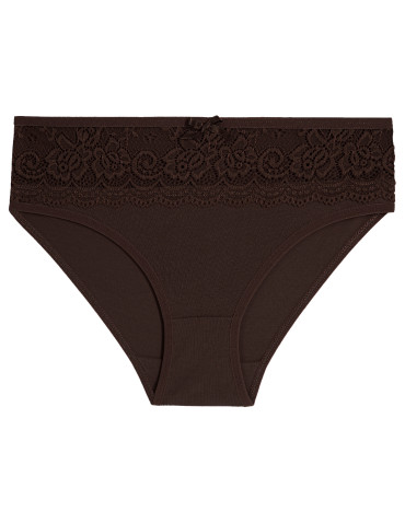 Majtki figi - Majtki figi bikini bawełniane z koronkowym pasem 4-pak WIELOKOLOROWY - produkt 4