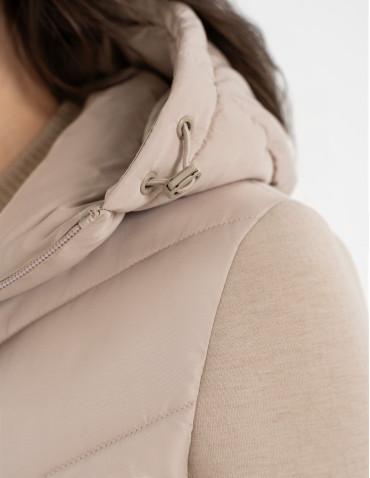 Kurtki i kamizelki - Kurtka damska przejściowa z kapturem BEŻOWY - produkt 8