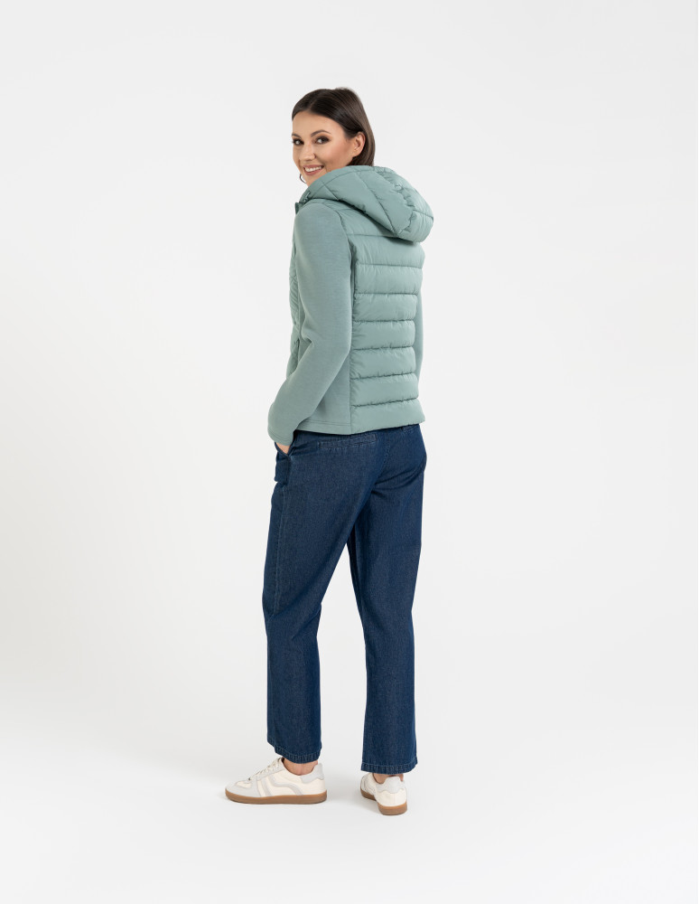 Kurtki i kamizelki - Kurtka damska przejściowa z kapturem JASNY ZIELONY  - produkt moraj.pl 13