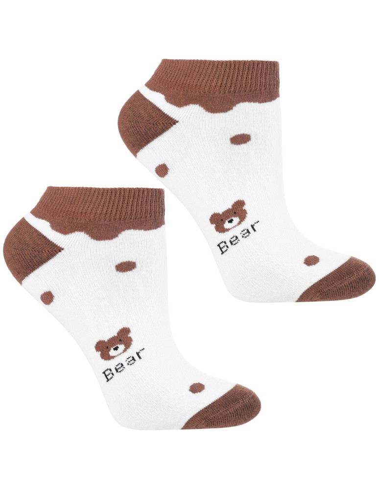 Stopki klasyczne - Skarpetki damskie stopki bawełniane w misie 3-pak WIELOKOLOROWY  - produkt moraj.pl 3