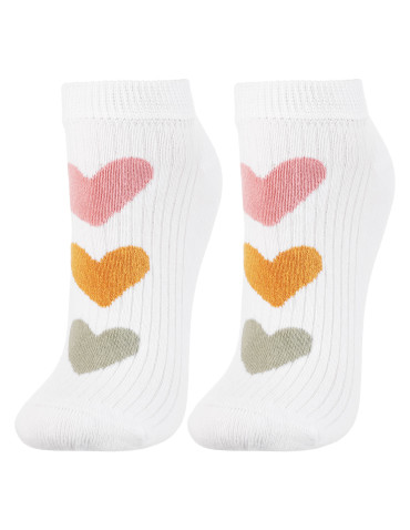 Stopki klasyczne - Skarpetki damskie stopki bawełniane wielokolorowe wzory 3-pak WIELOKOLOROWY - produkt 3