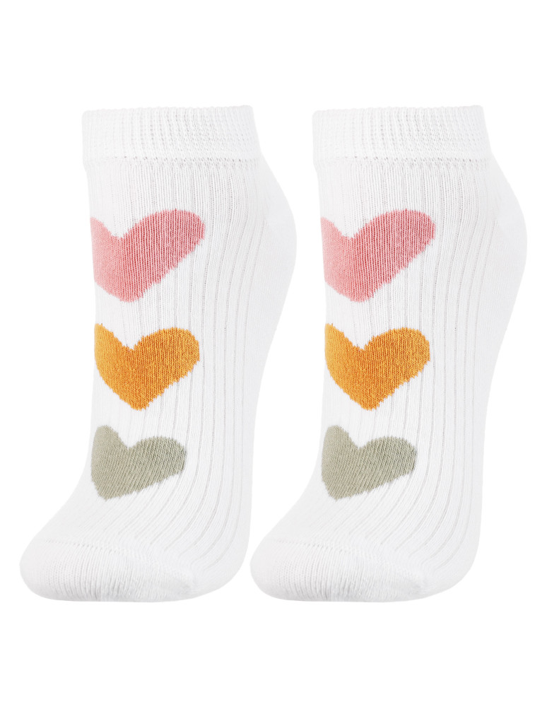 Stopki klasyczne - Skarpetki damskie stopki bawełniane wielokolorowe wzory 3-pak WIELOKOLOROWY - produkt moraj.pl 3