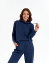 Damska bluza wkładana przez głowę z kapturem NIEBIESKI