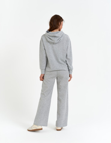 Bluzy damskie - Damska bluza wkładana przez głowę z kapturem SZARY - produkt 6