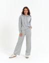 Spodnie dresowe damskie szerokie z kieszeniami SZARY