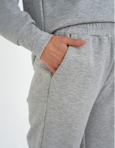 Spodnie dresowe - Spodnie dresowe damskie szerokie z kieszeniami SZARY - produkt 2