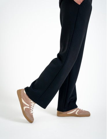 Spodnie dresowe - Spodnie dresowe damskie szerokie z kieszeniami CZARNY - produkt 3