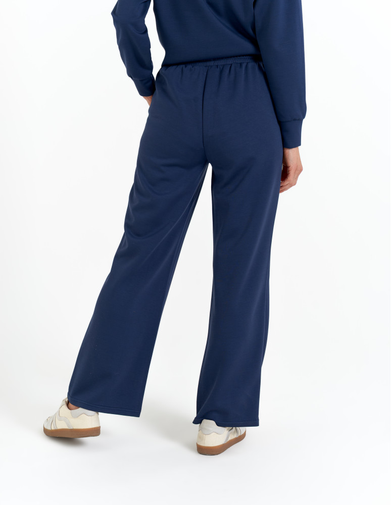 Spodnie dresowe - Spodnie dresowe damskie szerokie z kieszeniami NIEBIESKI  - produkt moraj.pl 5