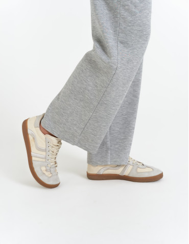 Spodnie dresowe - Spodnie dresowe damskie szerokie z kieszeniami SZARY - produkt 3