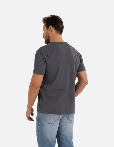 Koszulki z krótkim rękawem - Koszulka męska T-shirt bawełniany z kieszonką SZARY - produkt 3