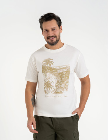 T-shirt męski bawełniany z nadrukiem