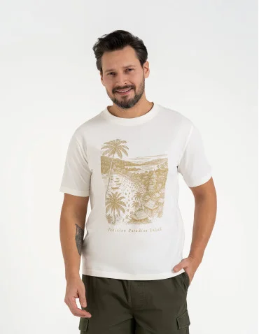 T-shirt męski bawełniany z nadrukiem