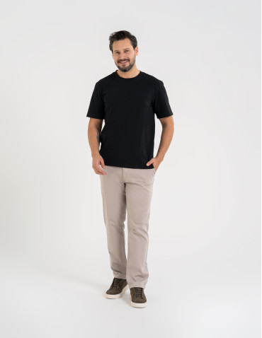 Koszulki i Tank Topy - Koszulka męska t-shirt z bawełny czesanej CZARNY - produkt 4