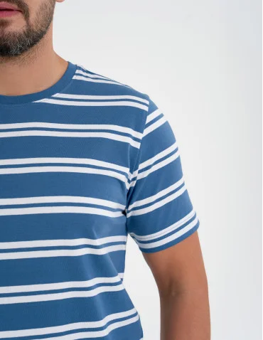 T-shirt męski bawełniany 100% w paski - produkt 2