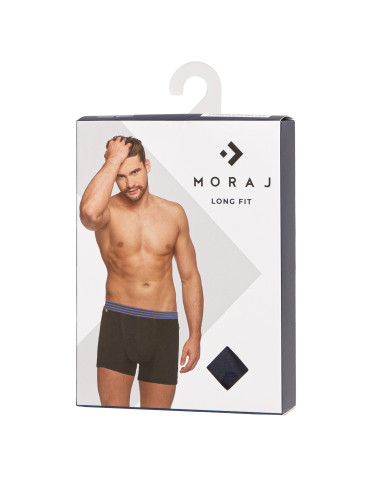 Majtki bokserki męskie z wydłużoną nogawką - GRANATOWY  - produkt 2