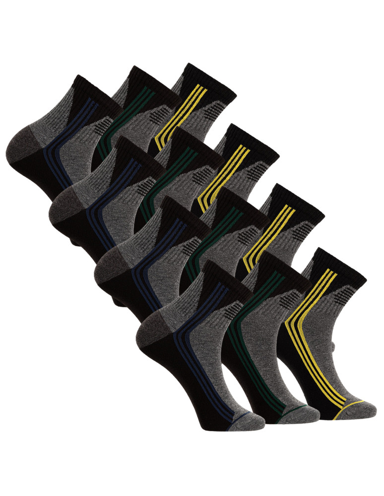 Skarpetki za kostkę - Męskie skarpety bawełniane za kostkę 12-pak WIELOKOLOROWY - produkt moraj.pl 1