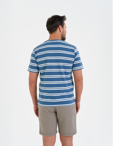 Koszulki z krótkim rękawem - T-shirt męski bawełniany 100% w paski WZÓR 2 - produkt 3