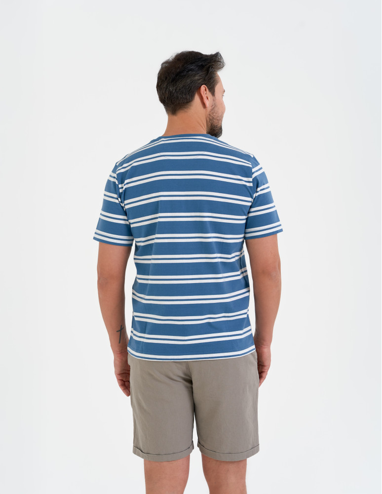 Koszulki z krótkim rękawem - T-shirt męski bawełniany 100% w paski WZÓR 2 - produkt moraj.pl 3