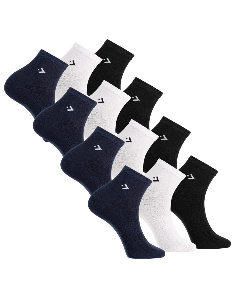 Skarpetki za kostkę - Męskie skarpety klasyczne bawełniane za kostkę Basic 12-pak WIELOKOLOROWY - produkt moraj.pl 1