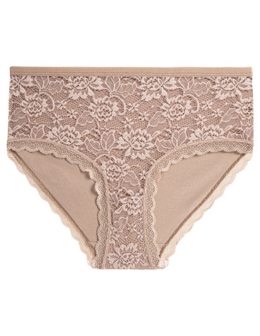 Majtki z wysokim stanem - Majtki damskie maxi bikini z koronkowym przodem 6-pak WIELOKOLOROWY - produkt 3