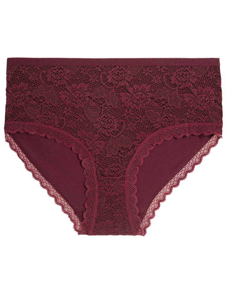 Majtki z wysokim stanem - Majtki damskie maxi bikini z koronkowym przodem 6-pak WIELOKOLOROWY - produkt moraj.pl 5