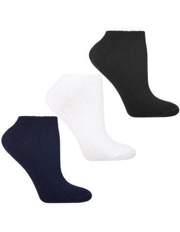 Skarpety stopki damskie w prążek bez wzoru 3-pak - WIELOKOLOROWY