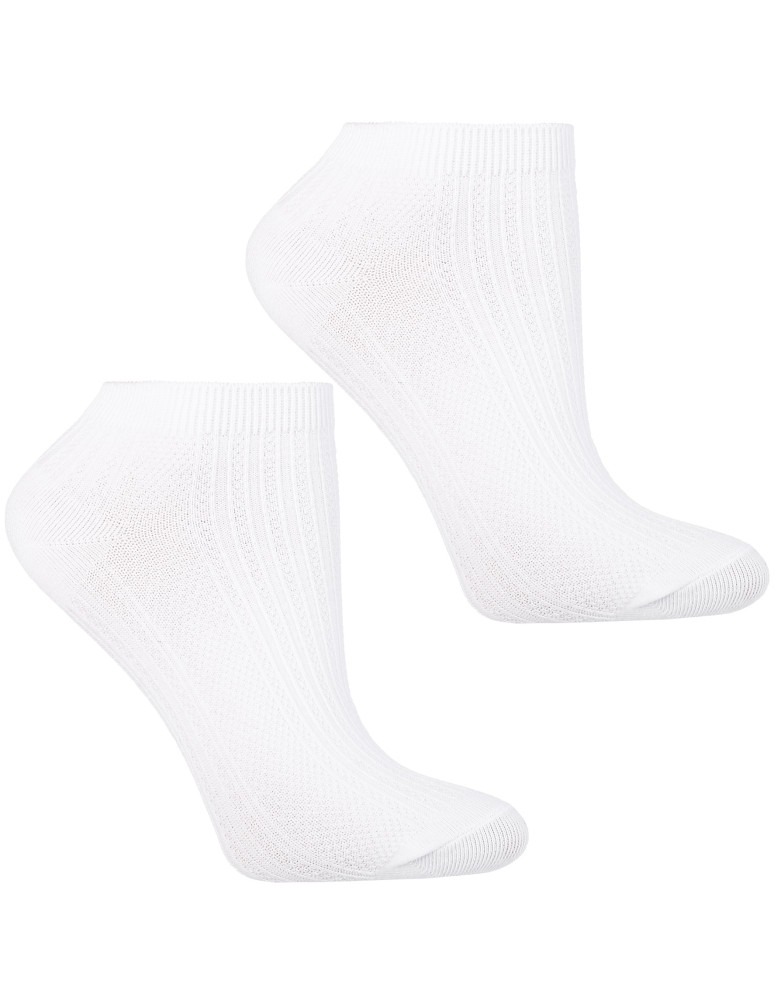 Stopki klasyczne - Skarpety stopki damskie w prążek bez wzoru 3-pak WIELOKOLOROWY  - produkt moraj.pl 3