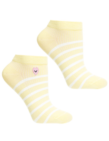 Skarpety stopki damskie w paski z haftem 3-pak - WIELOKOLOROWY - produkt 2