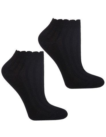 Stopki klasyczne - Skarpetki stopki damskie z haftem i falbanką 3-pak WIELOKOLOROWY - produkt 4